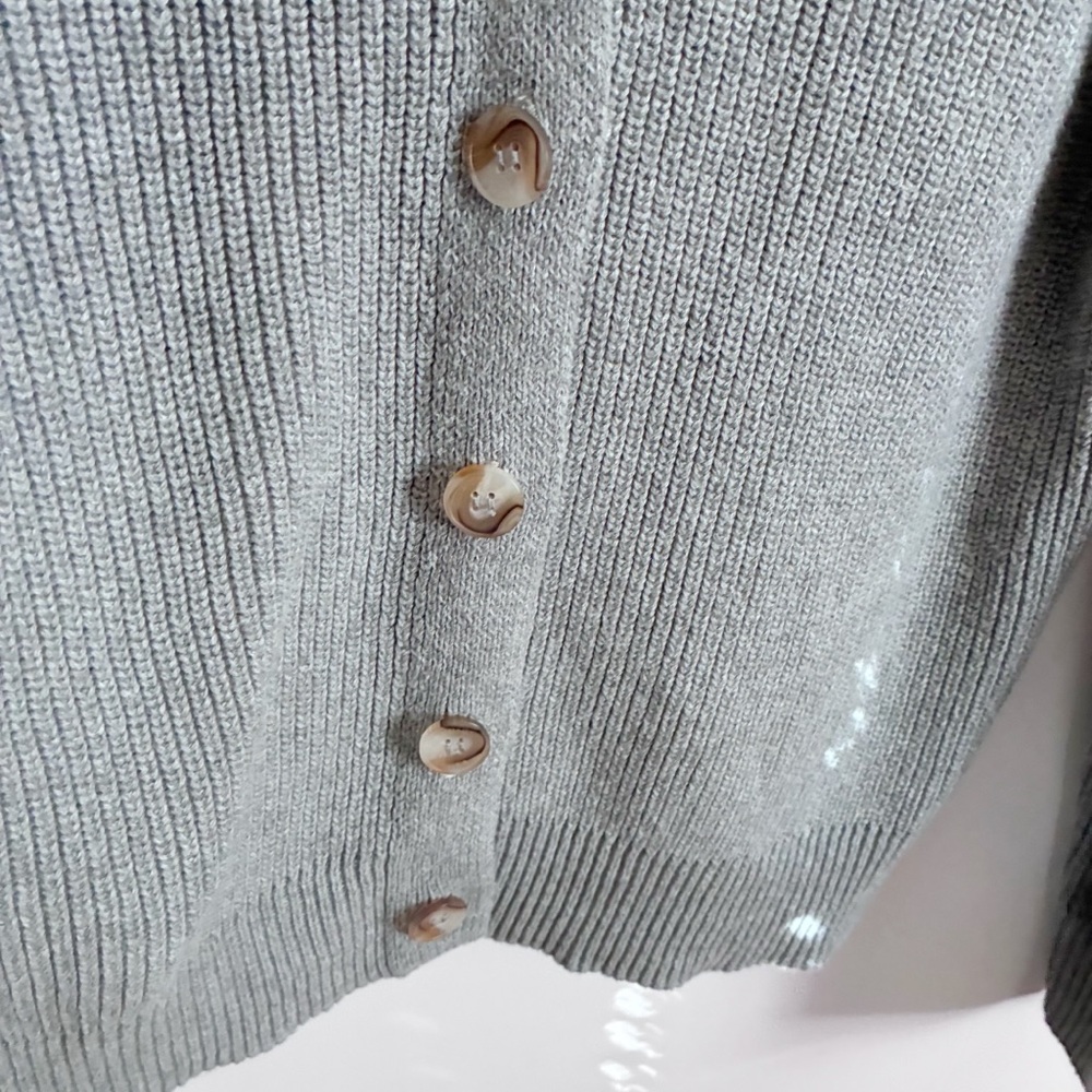 Hudson Los Angeles sweater cardigan gray knit button front relaxed fit - Picture 4 of 9